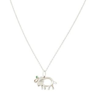 Authentic Tiffany & Co. Save the Elephants 925 silver charm with garnet necklace